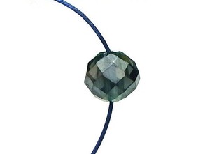 BLUE DIAMOND 6.5mm Faceted Round Rondelle Focal Bead NATURAL 2.5 carats