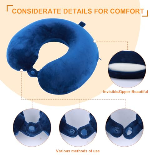 Travel Pillow,100% Pure Memory Foam U Shaped Neck Pillow,Super Lightweight