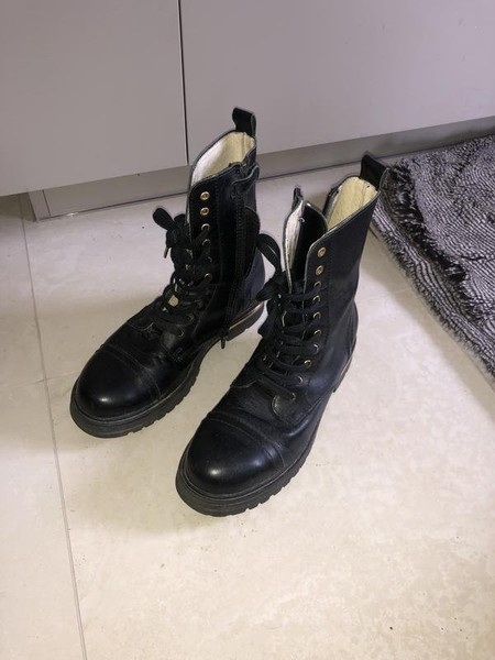 Women Russell & Bromley Boots Black Leather 37 #4AV4