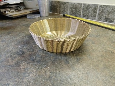 Metal Woven Silver Tone Basket See Pictures For Details 