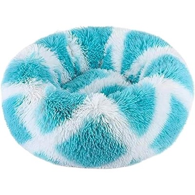 Flauschiges Katzenbett 50x50cm für Hunde und Katzen | Rundes Kuschelbett | Bl...