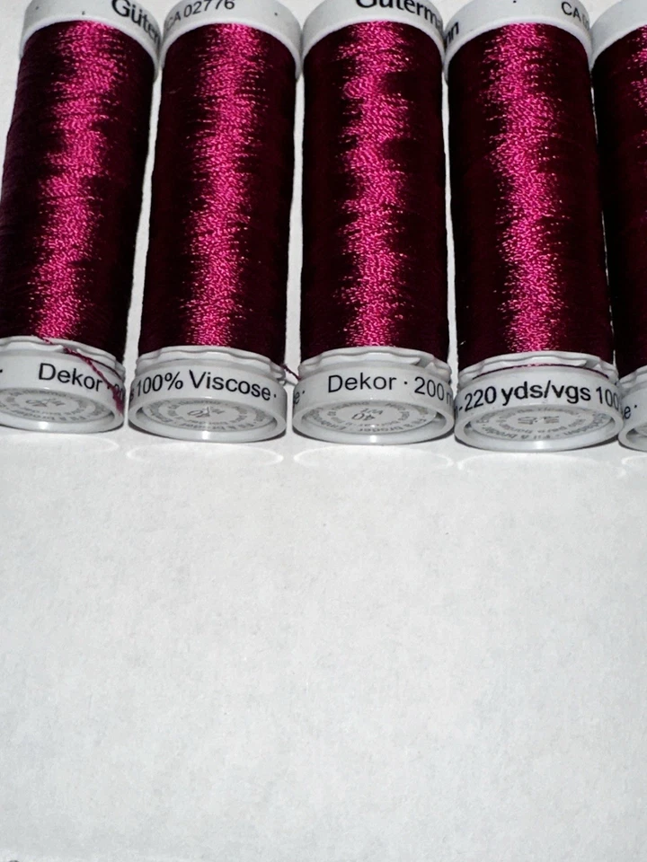 Gutermann 5330 Fuchsia - 6 Spools 220 yards 100% Viscose - Image 3 of 4