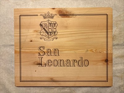 1 Rare Wine Wood Panel San Leonardo Italy Vintage CRATE BOX SIDE 5/26 377