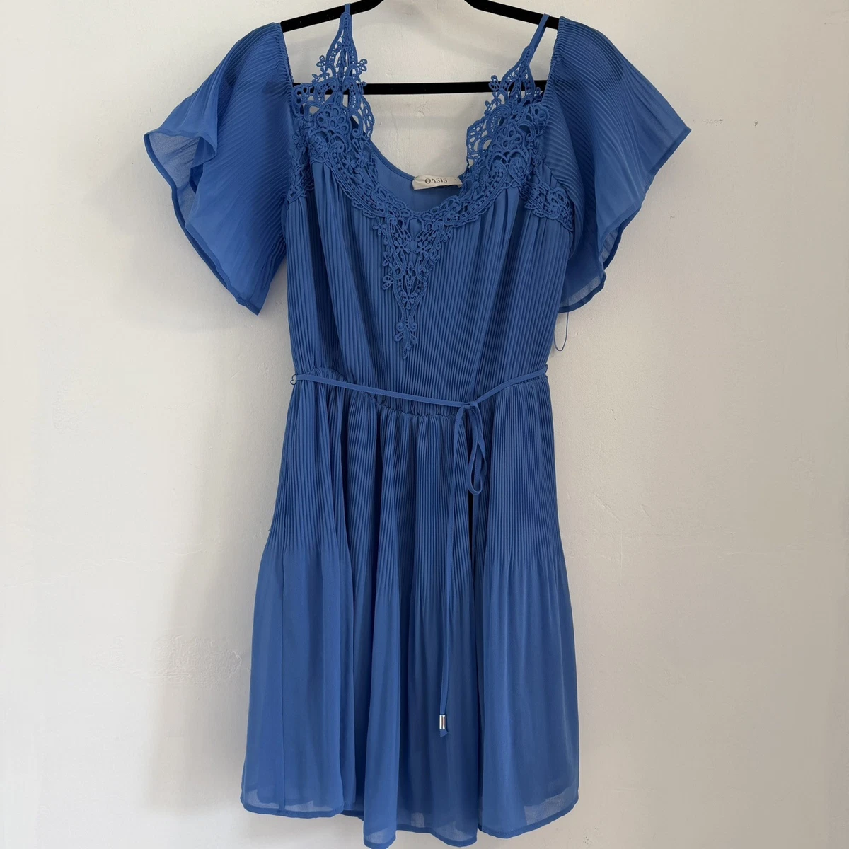 oasis blue lace dress Oasis Women's Occasion Lace Collared Midi Dress