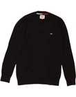 TOMMY HILFIGER Mens Crew Neck Jumper Sweater Small Black Polyamide CA05