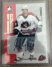 2005-06 ITG Heroes and Prospects Auto Steve Eminger #A-SE Autograph Flyers Caps