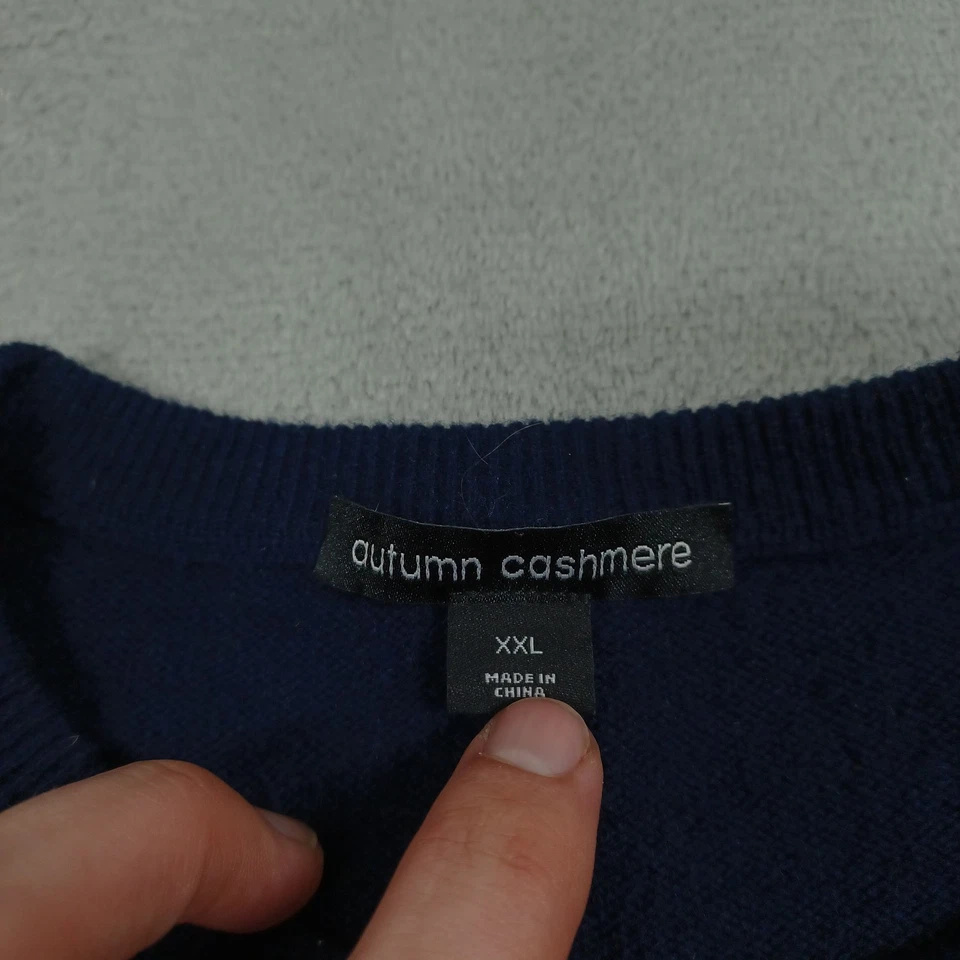 Autumn Cashmere Sweater Womens XXL Blue Wool Blend Pullover Preppy - Image 4 of 4