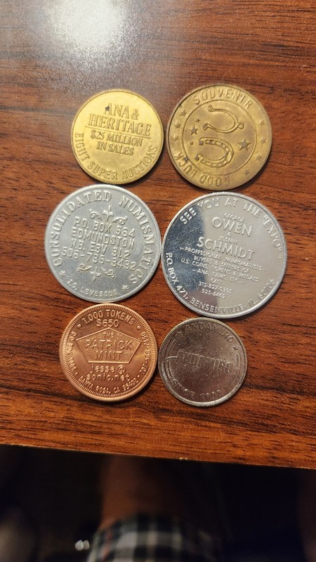 Lot of 5Misc Tokens.  Gaming, Advertising, etc.                          011
