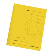 Herlitz A4 Manilla Folded Flat File - Yellow Pack of 10 
