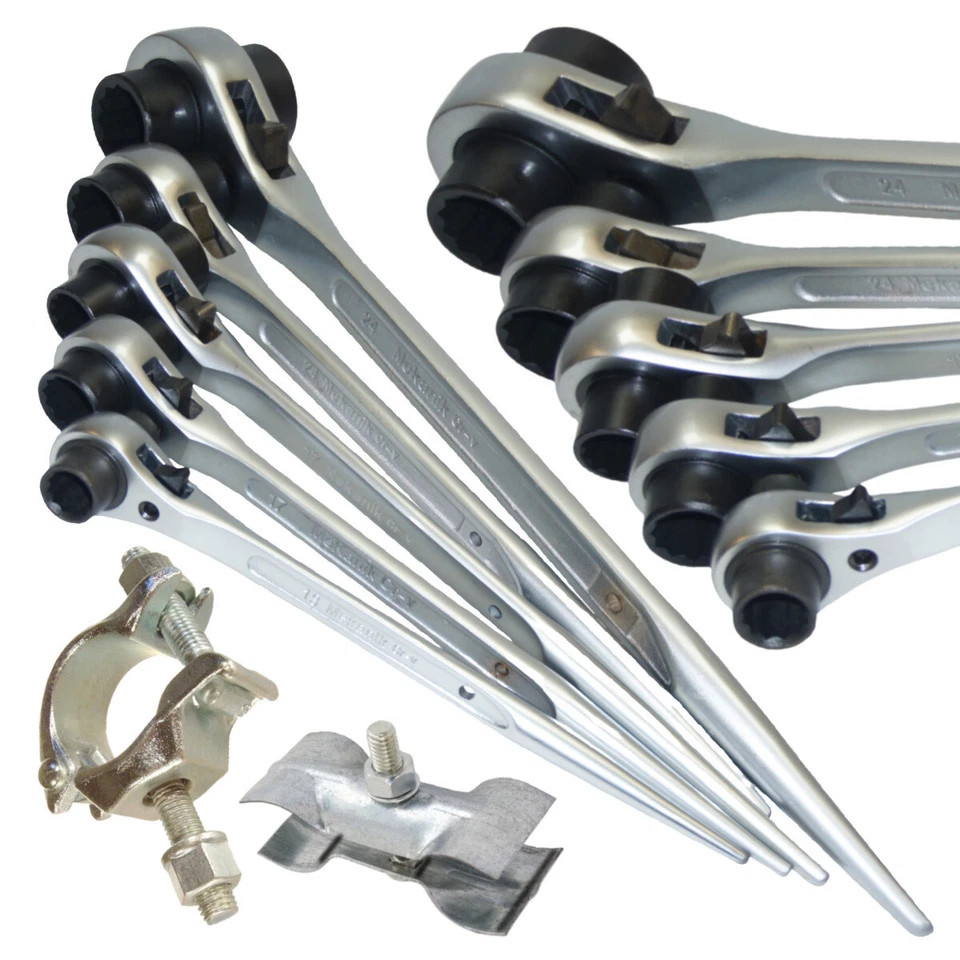 MEKANIK Ratchet Podger Scaffold Spanner Steel Fence Stage Erecting Wrench Go Thru Studs