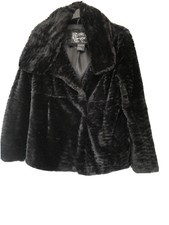 Me Jane Black Faux Fur Jacket Coat. Super Soft Fur. Size L. New.