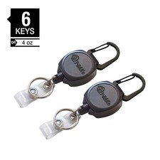 2 Pack - KEY-BAK USA Sidekick Retractable Badge Reels - Heavy Duty ID Holder