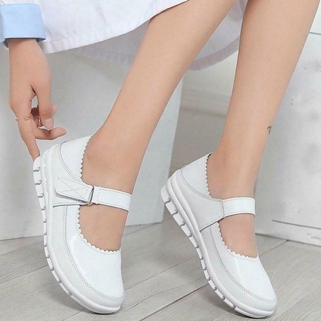 faux leather nursing shoes