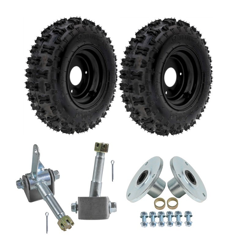 2PC 4.10-6 Front Tire Rim Wheel + Spindle Stud Hub for Mobility bike Go ...