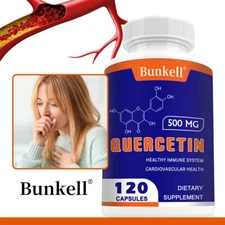 Quercetin 500mg Capsules Antioxidant Anti Inflammatory Immune System Supplement