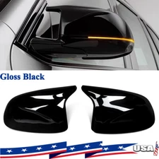 2Pcs M Style Side Mirror Cover Caps Gloss Black For BMW X5 F15 X6 F16 2014-2018