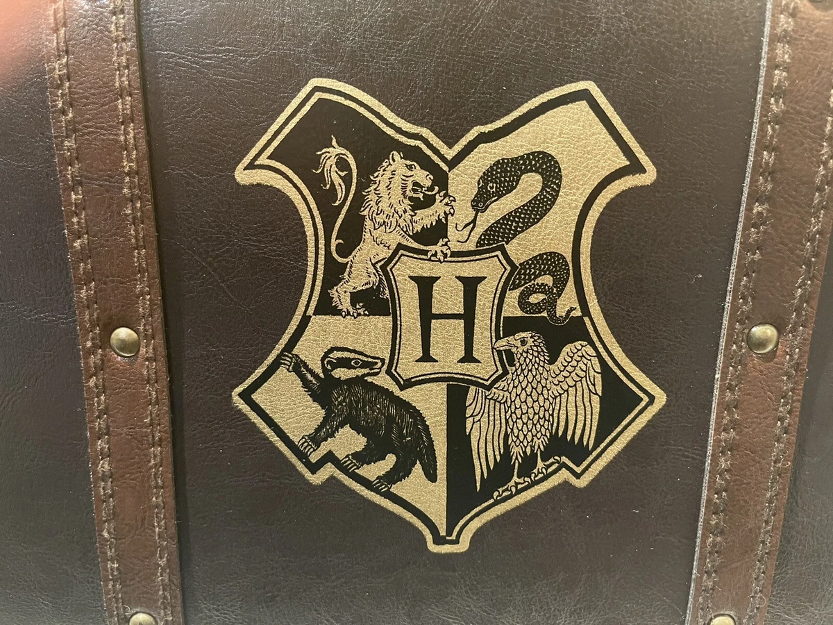 Harry Potter Hogwarts Stationary Leather Wood Luggage Suitcase LARGE Trunk