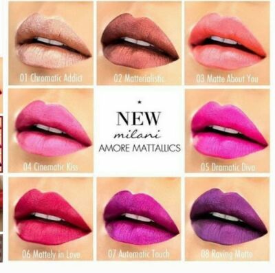 Milani Amore Matte Metallic Lip Creme Cream Liquid Lipstick 0.21oz YOU CHOOSE