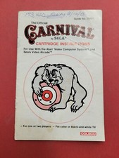 Carnival Atari 2600 Instruction Manual Only