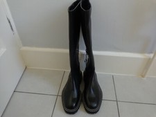 Stivali al ginocchio M&S in pelle nera £ 99 UK 3 EUR 35,5 o UK3,5 vestibilità standard nuovi con etichette