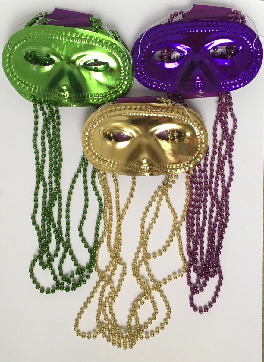 Bead Net Mask Mardi Gras Beads And Masks