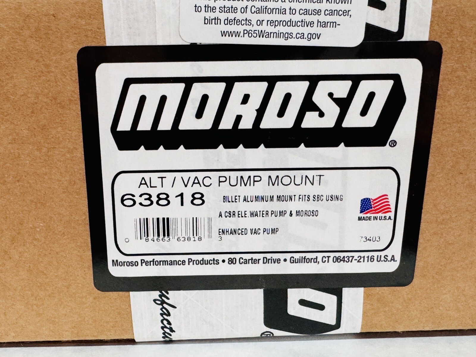 Moroso 63818 (93mm) Alternator / Vacuum Pump Mounting Kit SBC eBay