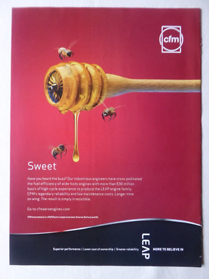 11/2013 PUB CFMI SAFRAN GENERAL ELECTRIC LEAP FLUGZEUG MOTOR MIEL HONIG ANZEIGE