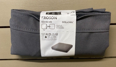 IKEA FROSON Sitzkissenbezug Only Outdoor grau 62x62 cm / 24x24'' FRÖSÖN NEU