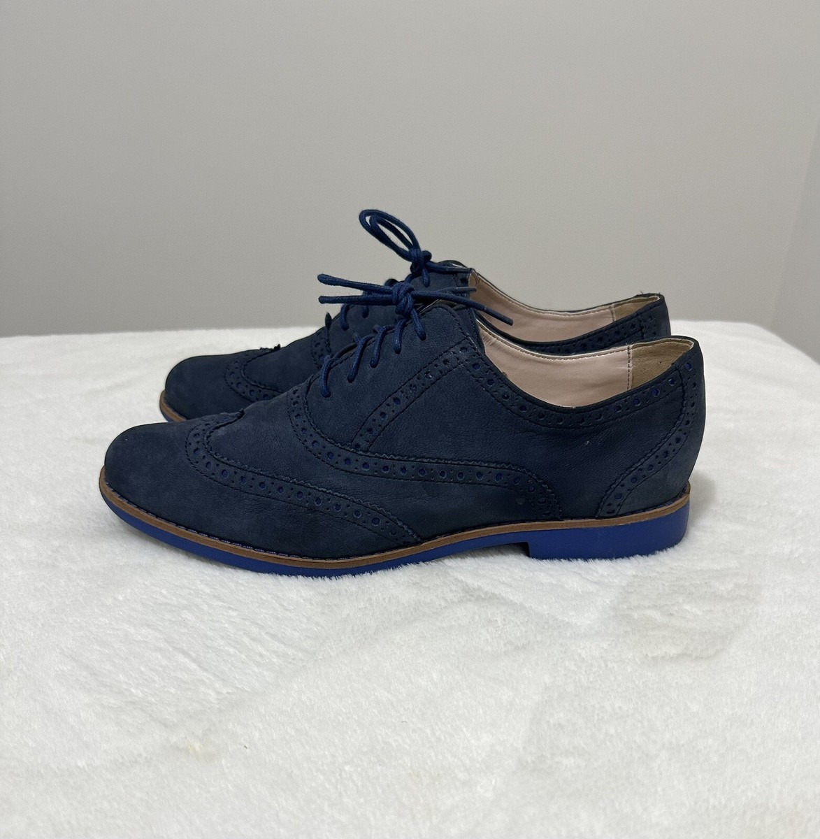 Cole Haan D44079 Size 8B Blue Dress Shoes Suede K J14 (V)