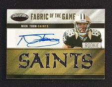 2012 Certified Rookie Fabric Of The Game Team Die Cut Prime /25 #27 Nick Toon