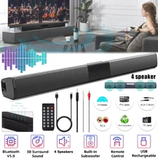 Surround Sound Bar Wireless Subwoofer 4 Speakers 3DBluetooth Home Theater System