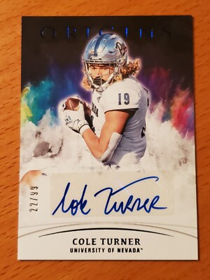 2022 Origins Draft Rookie Auto Blue #51 Cole Turner Nevada Commanders #'d 22/99