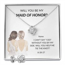 Personalized Maid of Honor Bridal Jewelry Proposal Card