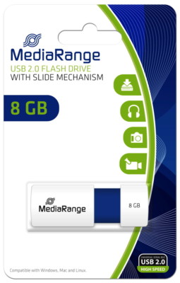 Mediarange USB Stick 8GB Speicherstick Color Edition blau