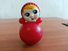 Vintage rare Nevalyashka USSR Roly Poly Celluloid Plastic Soviet Toy Doll