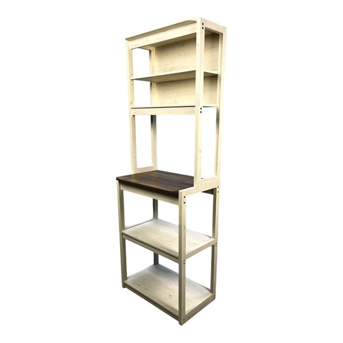 NEW 23.62" White and Rustic Brown color 5-Tier Bakers Rack for Kitchen with Stor - Picture 3 of 10