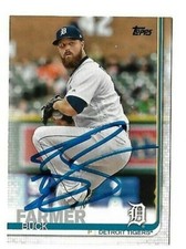 Detroit Tigers BUCK FARMER  Signed 2019 Topps Card #496