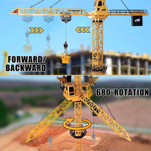 RC Grue à Tour de ConstructionGrue telecommandée Enfant de Hauteur 128CM6 Can... - 第 3/8 張圖片