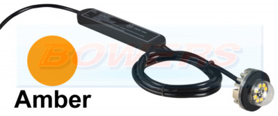 1x 12V/24V BERNSTEIN LED BLINKEND STROBOSKOP NOTFALL WARNUNG VERSTECK LICHT E-GEKENNZEICHNET