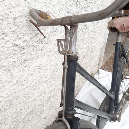 Bicicletta uomo/donna vintage anni 30/40 colore nero Sella originale in cuoio - Foto 6 di 9