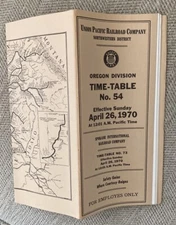 Union Pacific RR 4/26/70 Employee Timetable:Oregon Div/Spokane International
