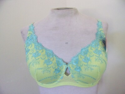 NEW WITH TAGS FASHION BUG SZ 44D EMBROIDERED UNDER WIRE WIDE STRAP BRA ...