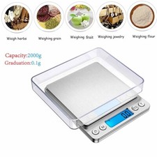 Mini Digital Scale 2000g x 0.1g Jewelry Gold Silver Coin Gram Pocket Herb Grain