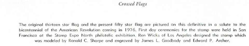 1973 U.S. Regular Issue CROSSED FLAGS MULTI- Plt#Blk Strip 20 Sc#1509 M/NH/OG^ - Image 3 of 3