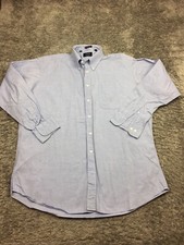 Chaps Ralph Lauren Dress Shirt Mens Size 17 34/35 Blue Long Sleeve