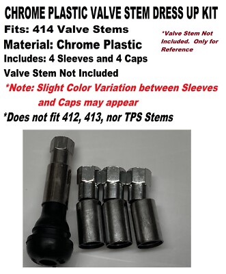 8-PC TR414 VALVE STEM DRESS UP KIT-Chrome Plastic