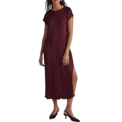 Madewell Dress Womens XXS Red Pleated Midi | eBay