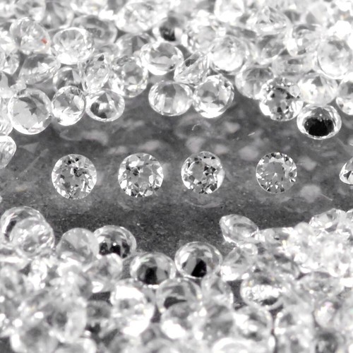 ๐ 4.07ct 1051pcs Lot Round Natural White Topaz - Unheated Brazil Gemstone