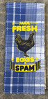 Farm Fresh Eggs & Spam Blue/White Kitchen Towel Design Imports