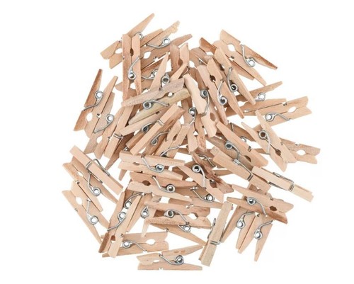 25mm MINI WOOD WOODEN PEGS NATURAL CRAFT WEDDING CLOTHES PIN LINE PHOTO BABY - Picture 2 of 26